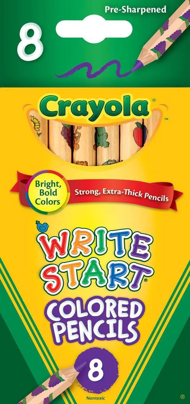 Alt view image 7 of 12 - Crayola Write Start Colored Pencils-8/Pkg Long