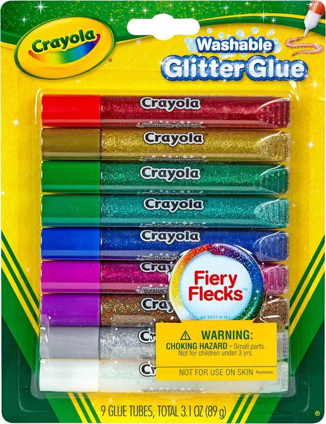 Alt view image 8 of 15 - Crayola Washable Glitter Glue Pens .35oz-Bold 9/Pkg