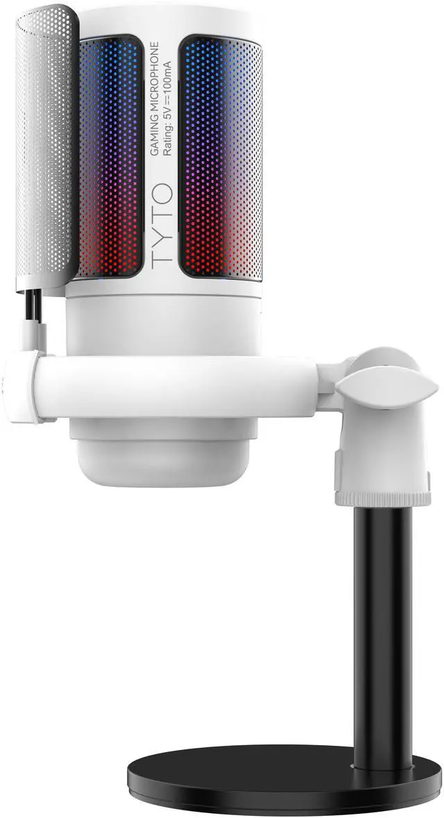 Alt view image 3 of 6 - SADES Tyto Gaming Microphone - PC/ RGB/ USB-C/ Boom Arm/ Desk Stand/ Touch Mute/ Streaming/ Gaming/ Podcasting White