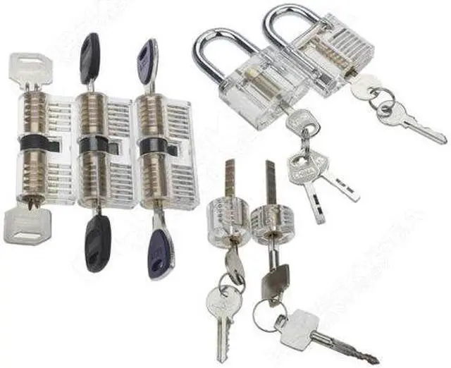 Alt view image 5 of 10 - Details about  7 Pcs Transparent Padlock Cutaway Locksmith Skills Durable Acrylic Plastic HOT