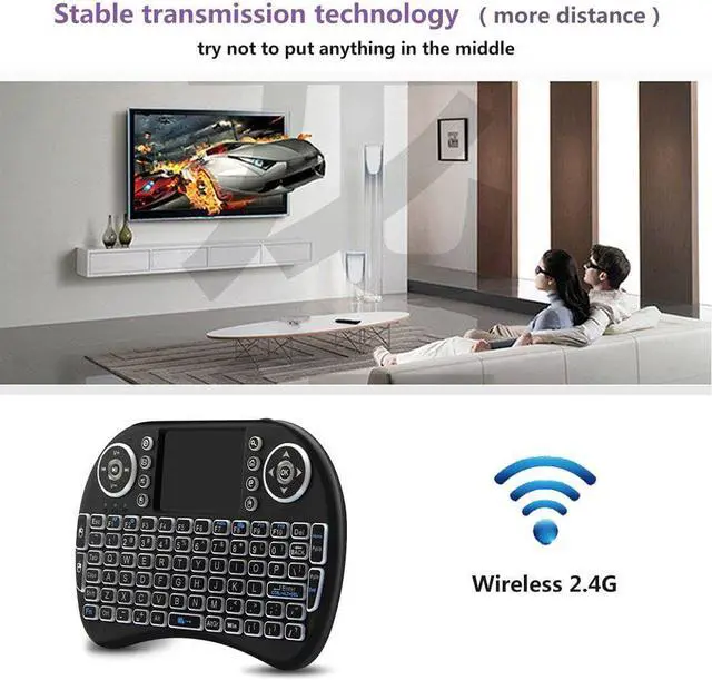 Alt view image 9 of 16 - i8 Mini Wireless Keyboard 2.4G Color Backlit Air Mouse Touchpad  Keyboard For Android TV Box Smart TV PC PS4