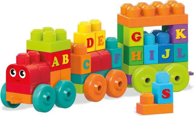 Alt view image 6 of 11 - Mega Bloks First Builders ABC Learning Train Building Set Building Kit