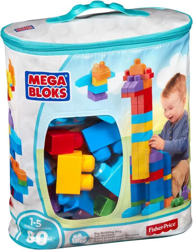 Alt view image 12 of 20 - Mega Bloks Big Building Bag, 80-Piece Classic