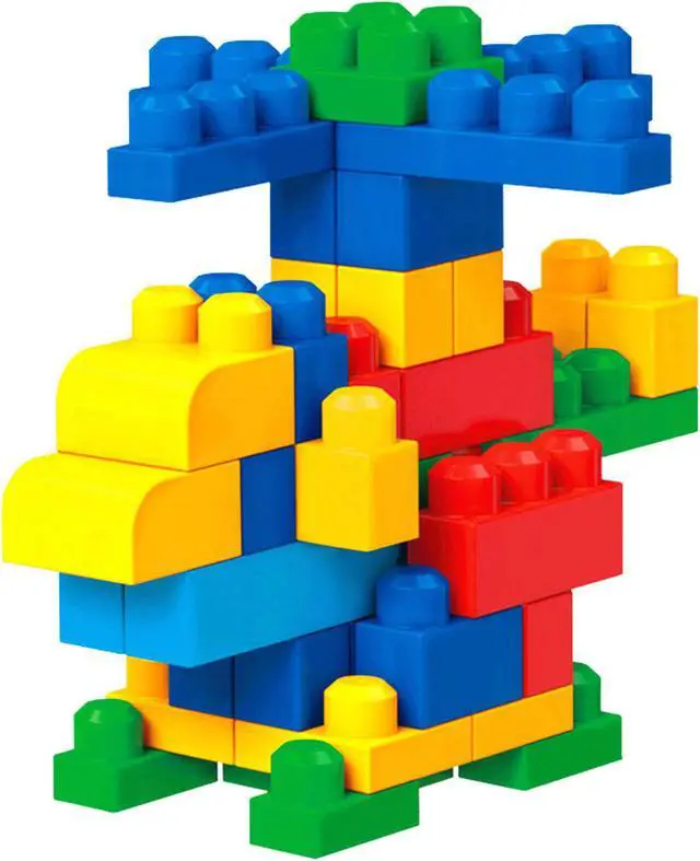 Alt view image 15 of 20 - Mega Bloks Big Building Bag, 80-Piece Classic