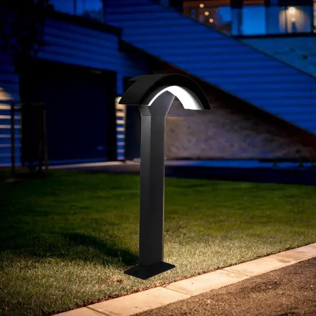 Alt view image 4 of 5 - J&H LED 12-Watt Black Outdoor Integrated LED Landscape Path Bollard Light CCT Selectable 27-40-50K