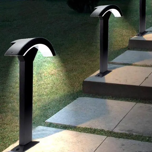 Alt view image 5 of 5 - J&H LED 12-Watt Black Outdoor Integrated LED Landscape Path Bollard Light CCT Selectable 27-40-50K