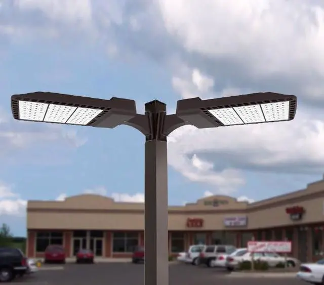 Alt view image 6 of 6 - J&H LED 2100-Watt Equivalent Integrated LED Bronze Commercial Outdoor Area/Security Flood Light, 28800 Lumens, CCT Selectable 27-40-50K