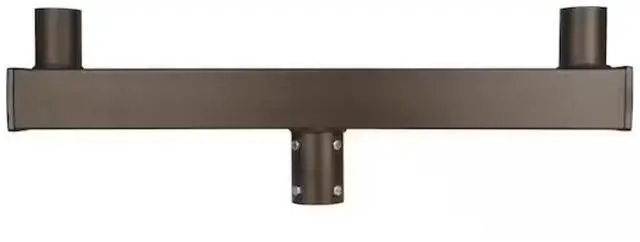 Main image of J&H LED 32 in. 180-degree Double Low Profile Bullhorn Mounting Bracket Tenon Adapter for Round Outdoor Pole Lights, Industrial Supplies