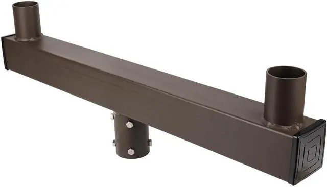 Alt view image 2 of 5 - J&H LED 32 in. 180-degree Double Low Profile Bullhorn Mounting Bracket Tenon Adapter for Round Outdoor Pole Lights, Industrial Supplies