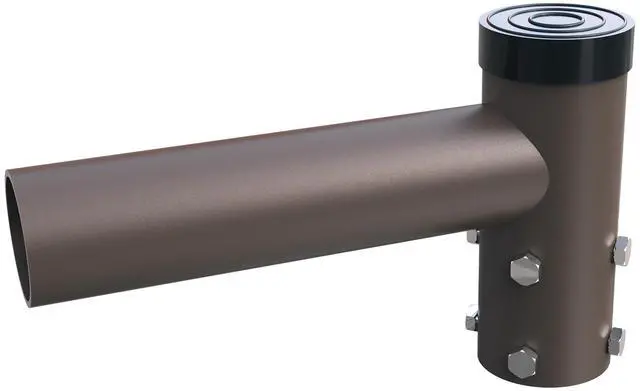 Alt view image 3 of 5 - J&H LED 12 in. 180-Degree Single Spoke Mounting Bracket Tenon Adapter for LED Outdoor Pole Lights