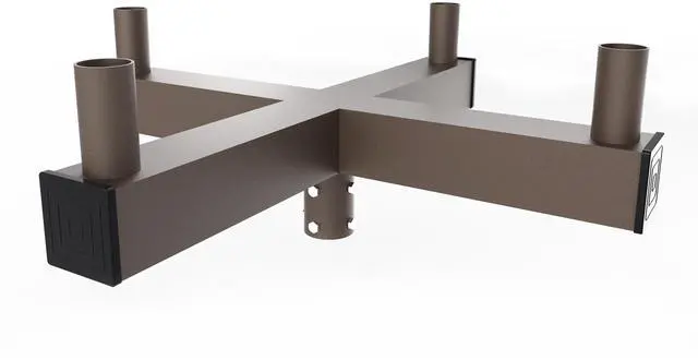 Alt view image 5 of 6 - J&H LED 25 in. 90-Degree Quad Low Profile Bullhorn Mounting Bracket Tenon Adapter for Round Outdoor Pole Lights, Industrial Supplies
