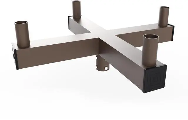 Alt view image 4 of 6 - J&H LED 25 in. 90-Degree Quad Low Profile Bullhorn Mounting Bracket Tenon Adapter for Round Outdoor Pole Lights, Industrial Supplies
