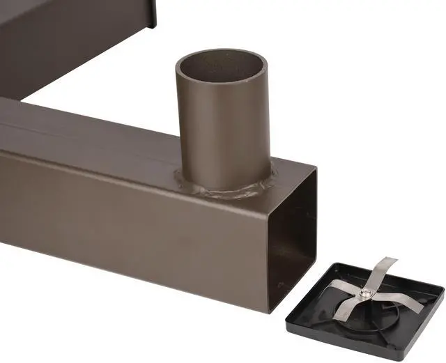 Alt view image 3 of 6 - J&H LED 25 in. 90-Degree Quad Low Profile Bullhorn Mounting Bracket Tenon Adapter for Round Outdoor Pole Lights, Industrial Supplies