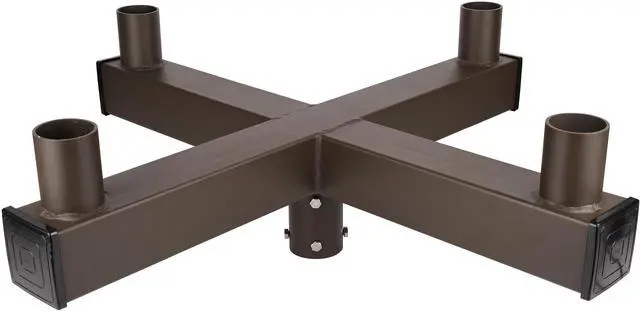 Main image of J&H LED 25 in. 90-Degree Quad Low Profile Bullhorn Mounting Bracket Tenon Adapter for Round Outdoor Pole Lights, Industrial Supplies