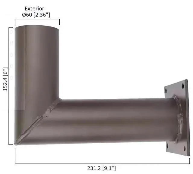 Alt view image 5 of 5 - J&H LED 7 in. 90-Degree Arm Wall Mount Bracket for Outdoor Pole Lights, Industrial Supplies