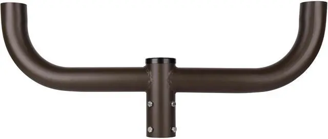 Main image of J&H LED 30 in. 180-Degree Round Double Bullhorn Mounting Bracket Tenon Adapter for Outdoor Pole Lights