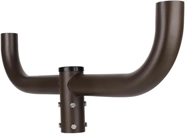 Alt view image 5 of 6 - J&H LED 30 in. 180-Degree Round Double Bullhorn Mounting Bracket Tenon Adapter for Outdoor Pole Lights