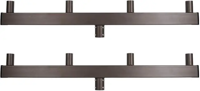 Alt view image 2 of 5 - J&H LED 64 in. 180-Degree Quad In-Line Low Profile Bullhorn Mounting Bracket Tenon Adapter for Round Outdoor Pole Lights, Industrial Supplies