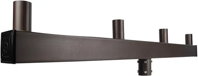 Main image of J&H LED 64 in. 180-Degree Quad In-Line Low Profile Bullhorn Mounting Bracket Tenon Adapter for Round Outdoor Pole Lights, Industrial Supplies