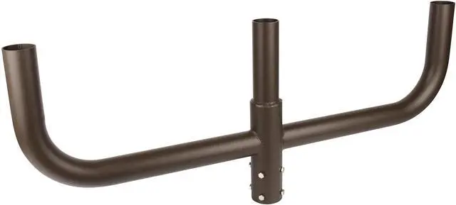Alt view image 3 of 5 - J&H LED 44 in. 180-Degree Triple Bullhorn Mounting Bracket Tenon Adapter for Round Outdoor Pole Lights