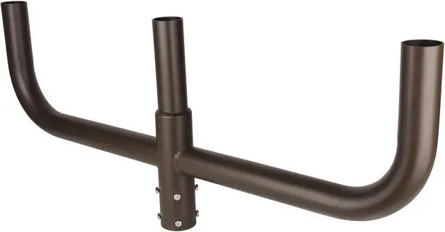 Alt view image 2 of 5 - J&H LED 44 in. 180-Degree Triple Bullhorn Mounting Bracket Tenon Adapter for Round Outdoor Pole Lights