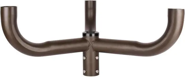 Alt view image 2 of 6 - J&H LED 26 in. 120-Degree Double Bullhorn Mounting Bracket Tenon Adapter for Round Outdoor Pole Lights