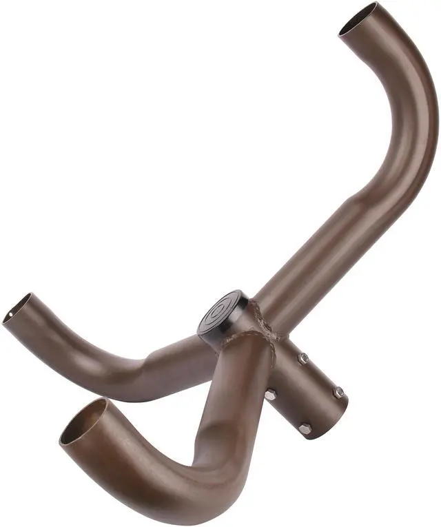 Alt view image 3 of 6 - J&H LED 26 in. 120-Degree Double Bullhorn Mounting Bracket Tenon Adapter for Round Outdoor Pole Lights