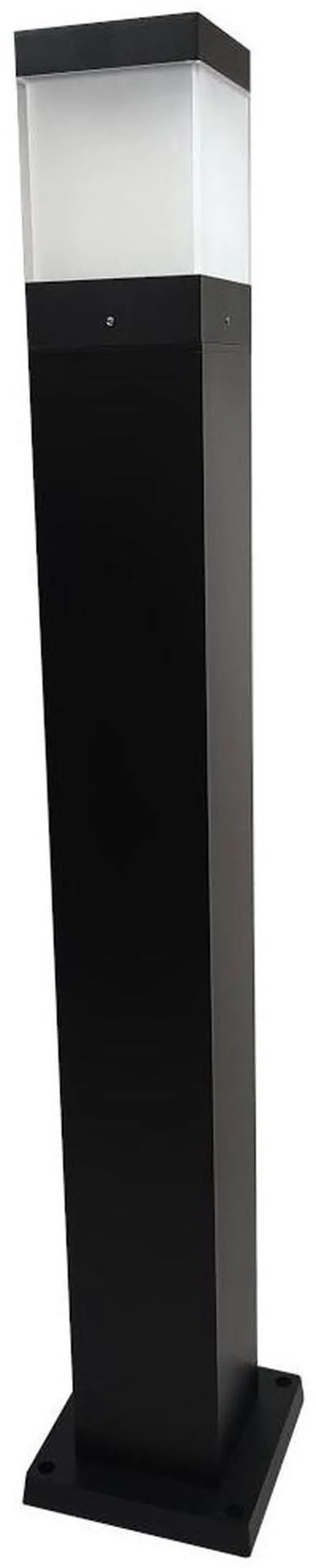 Alt view image 3 of 6 - J&H LED Line Voltage Black 1200 Lumens Hardwired Integrated LED Square Bollard Light CCT Selectable 27-40-50K