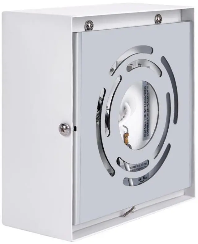 Alt view image 3 of 5 - J&H LED 5.5 in. 1-Light White Square LED Outdoor Wall Light Lantern Sconce with Selectable CCT 27-40-50K