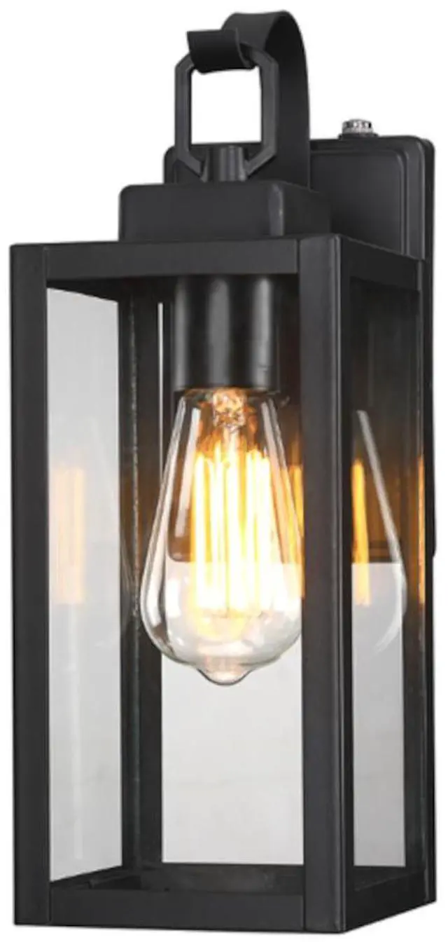 Main image of J&H LED 13 in. 1-Light Matte Black Outdoor Wall Lantern Sconce