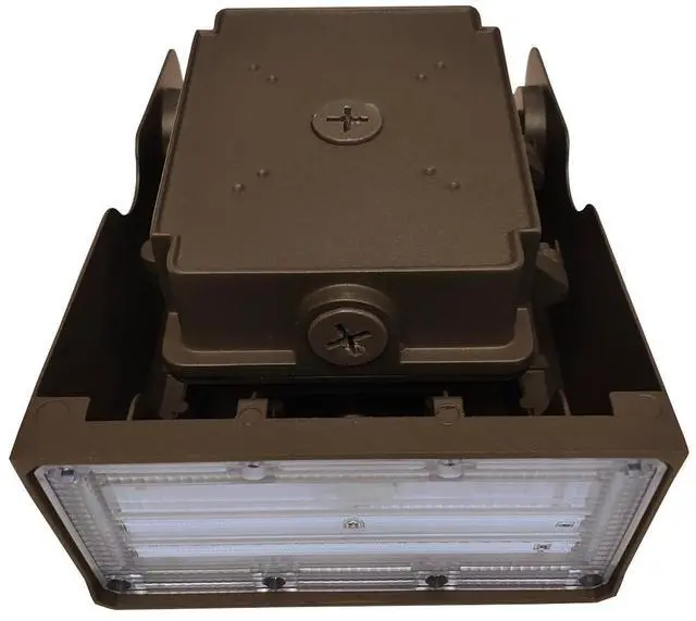 Alt view image 6 of 6 - J&H LED 200-Watt Equivalent Integrated Dimmable LED Bronze Outdoor Wall Pack Light Full Cutoff Adjustable 27K-40K-50K