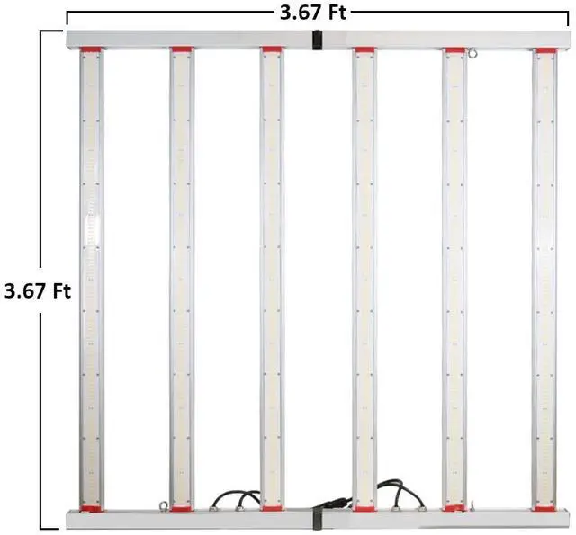 Alt view image 7 of 7 - J&H LED 44 in. 2000-Watt Equivalent Gray LED Full Spectrum Indoor Plant Grow Light 3700K Warm White