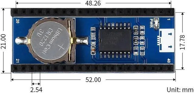 Alt view image 5 of 6 - Raspberry Pi Pico RTC clock expansion board module high-precision DS3231 chip with battery 12C interface