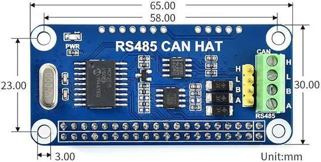 Alt view image 2 of 4 - Raspberry Pi 4B 3b+ Zero W expansion board RS485 SPI CAN bus module UART communication module