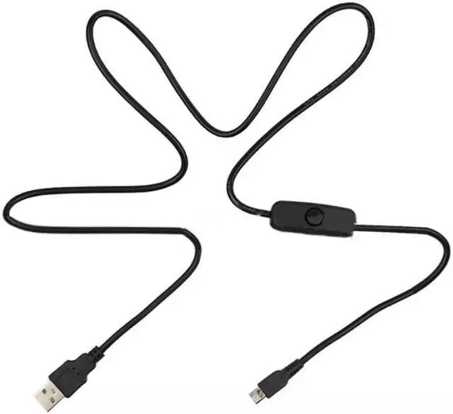 Alt view image 2 of 3 - High quality USB cable with switch 501 button A/M to Micro USB 5P Raspberry Pi 3A current