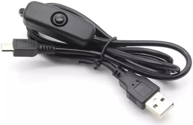 Main image of High quality USB cable with switch 501 button A/M to Micro USB 5P Raspberry Pi 3A current