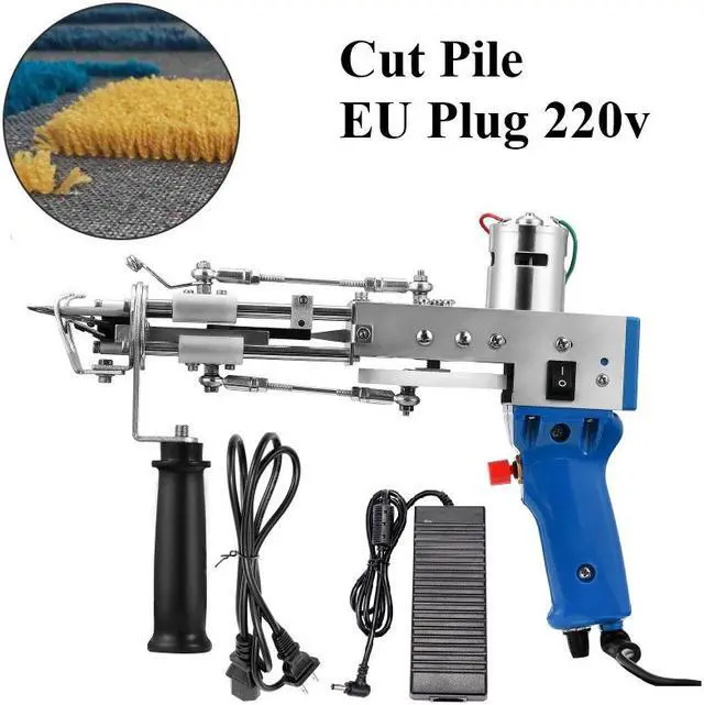 Alt view image 2 of 5 - DIY Cut Pile 220V Loop Pile Electric Carpet Tufting Gun Carpet Weaving Flocking Machines Power Tool Hand Gun Cut Pile EU Plug