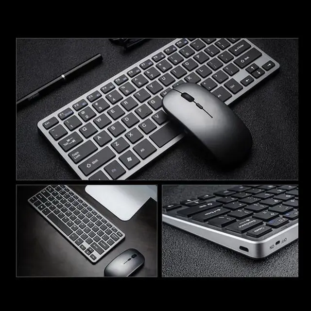 Alt view image 5 of 7 - Wireless Charging Keyboard and Mouse Combination Charging Mouse Charging Keyboard Set for Laptop