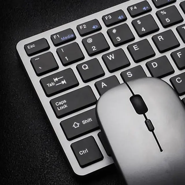 Alt view image 6 of 7 - Wireless Charging Keyboard and Mouse Combination Charging Mouse Charging Keyboard Set for Laptop