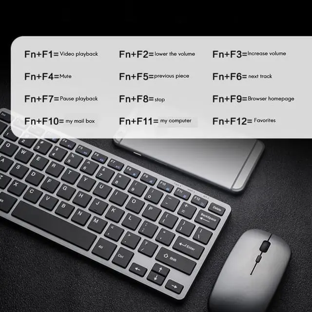 Alt view image 4 of 7 - Wireless Charging Keyboard and Mouse Combination Charging Mouse Charging Keyboard Set for Laptop