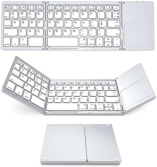 Alt view image 2 of 2 - Portable Folding Bluetooth Mini Keyboard Foldable Wireless Klavye Touchpad Russian En Keypad for IOS/Android/Windows ipad Tablet