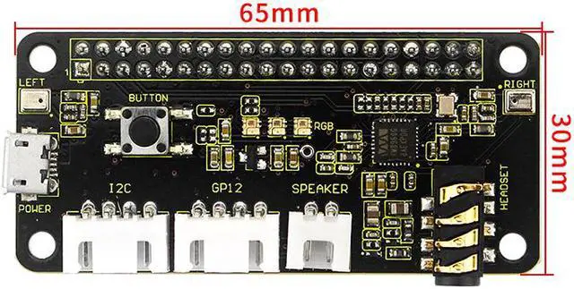 Alt view image 3 of 5 - Raspberry Pi 4 Dual Micrs Board Intelligent Voice Module ReSpeaker 2-Mics Hat Microphone Array for Raspberry Pi 4 Model B / 3B+ / 3B