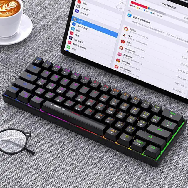 Main image of Langtu 61-key RGB three-mode true mechanical wireless bluetooth keyboard tablet mobile phone portable charging