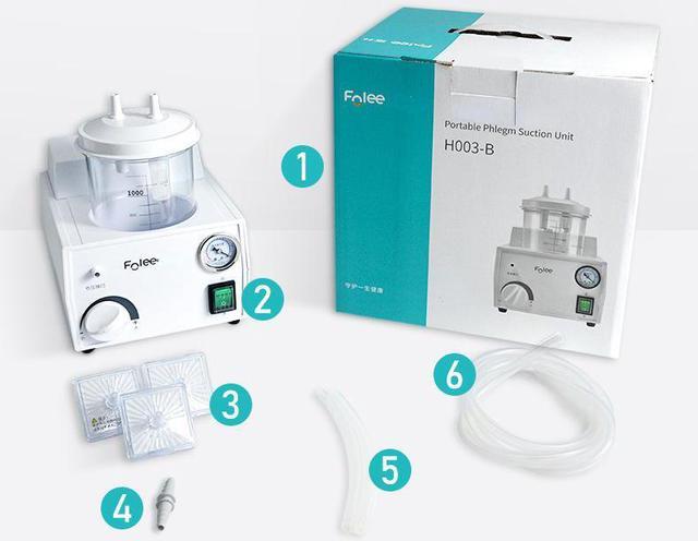 Alt view image 4 of 5 - Portable Phlegm Suction Machine Phlegm Suction Unit Vacuum Aspirator Machine  Emergency Medical for Child and Elder