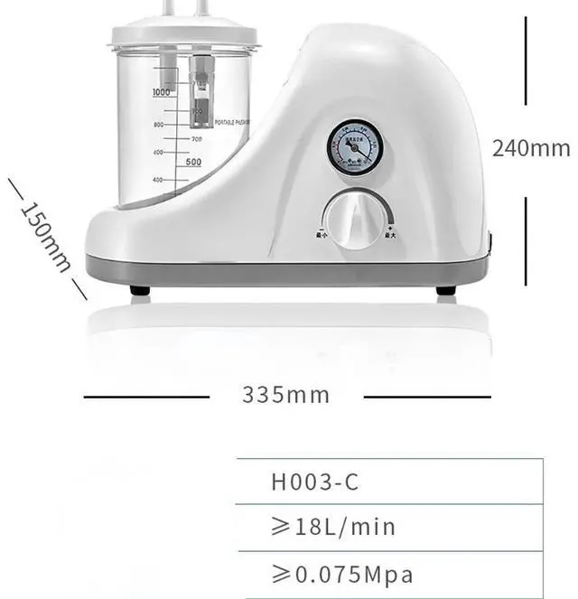 Alt view image 2 of 5 - Portable Veterinary Suction Machine 110V