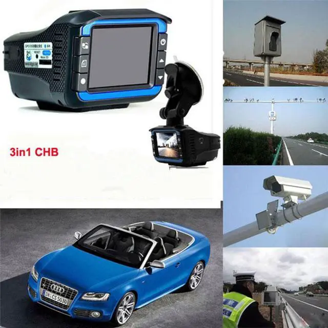 Alt view image 3 of 3 - 3 in 1 electronic dog one machine GPS + RD + DVR precise positioning fixed flow speed radar detector driving recorder