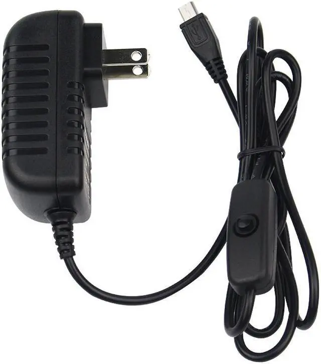 Main image of Raspberry Pi 3 Power Supply 5V 3A Switch Button Micro USB Interface Power Charger Adapter US Plug for Raspberry Pi 3