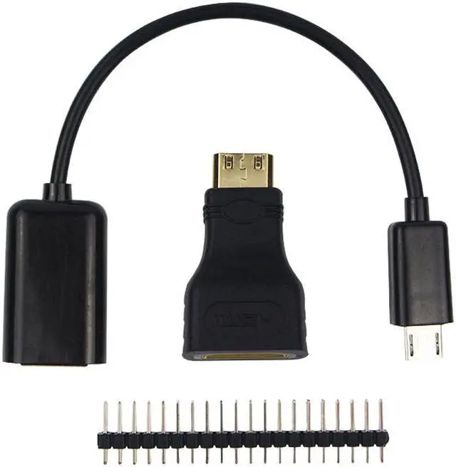 Alt view image 2 of 3 - Raspberry Pi Zero W+Acrylic Case+GPIO Header+HDMI Famale to Mini HDMI Male Adapter+Micro USB to OTG Cable+Aluminum Heatsink+Screwdriver