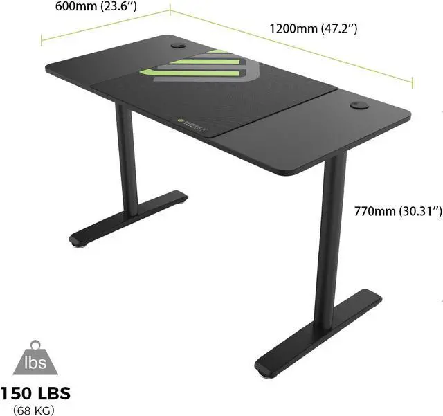 Alt view image 5 of 6 - Eureka Ergonomic® Modern Simple 47'' Computer Desk - Black