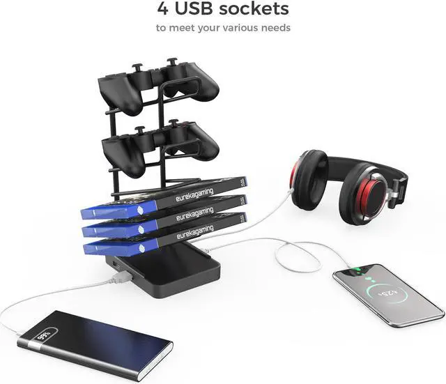 Alt view image 4 of 7 - Eureka Ergonomic® Gaming Computer Desk 55" Home Office Gaming PC Tables New Polygon Legs Design with RGB LED Lights, COLONEL SERIES GIP-55B, Black